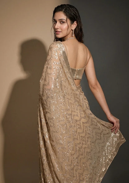Beige Party wear saree