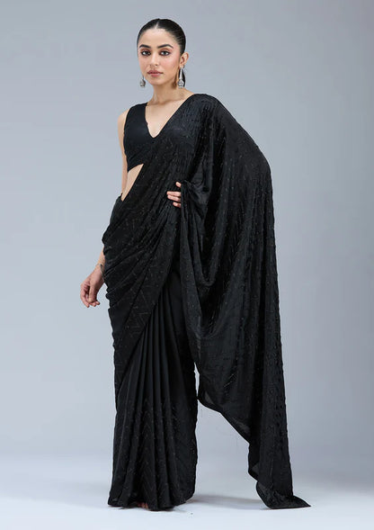 Black Saree with laces