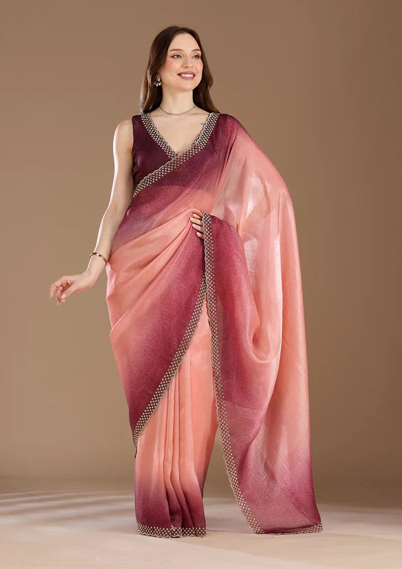 Dual Maroon Saree
