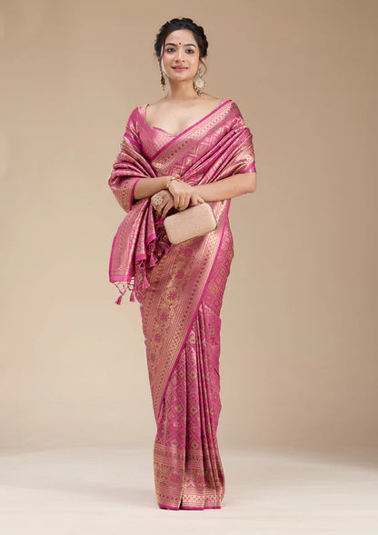 Pink Pattu saree